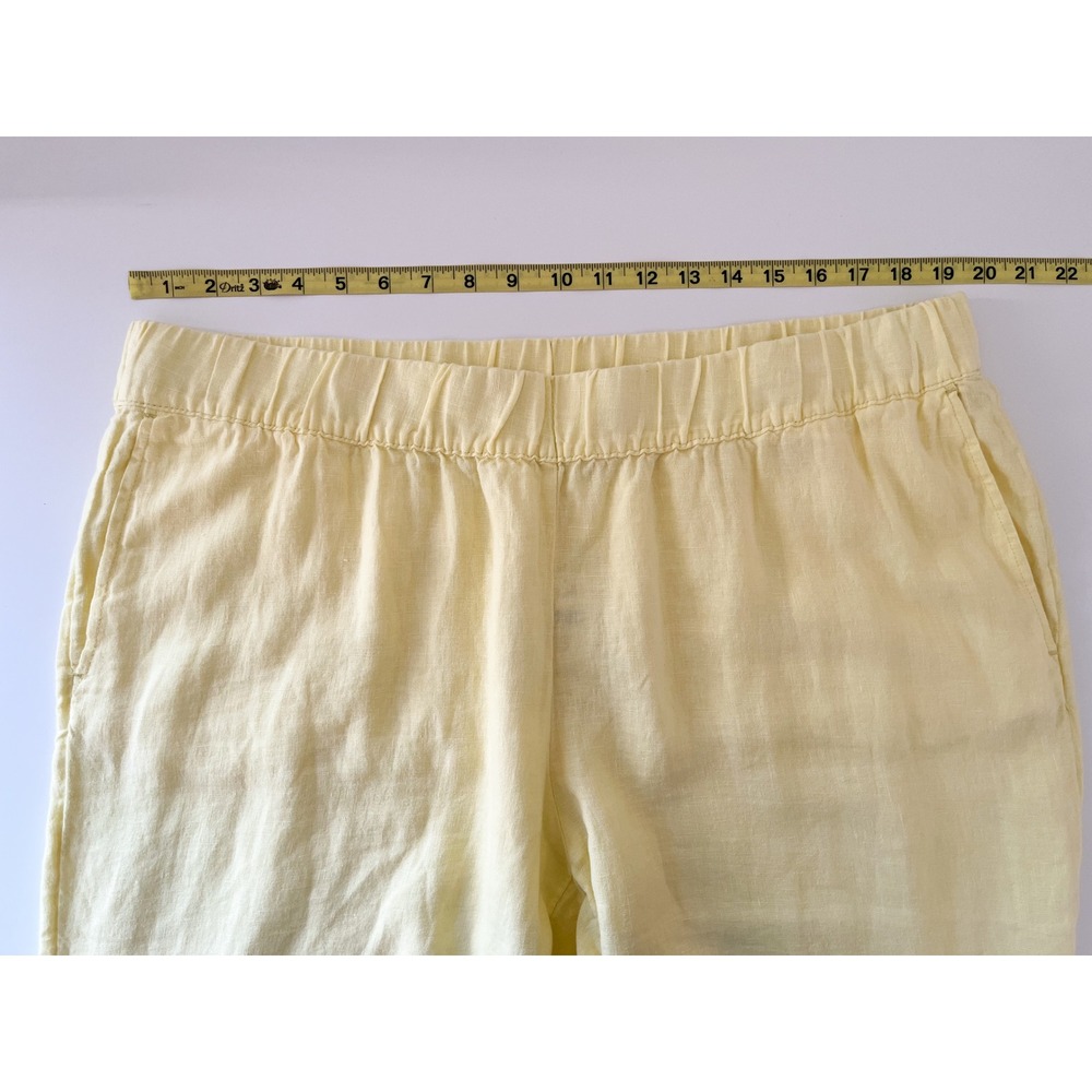 NEW J.Jill Pure Linen Trapunto Stitched Pants Butter Yellow Womens 2X - Picture 9 of 13